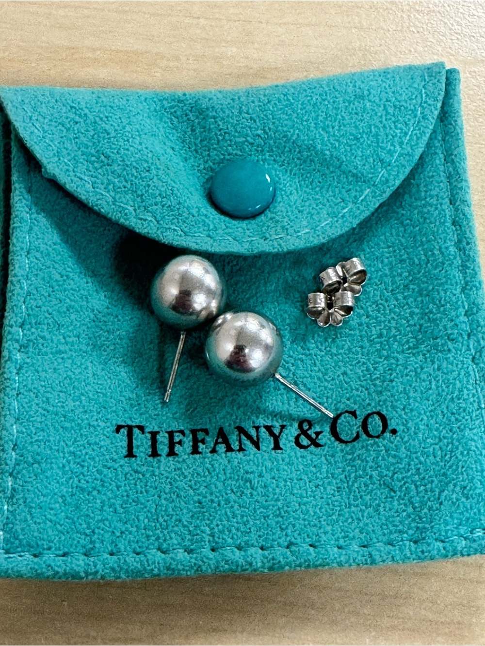 Tiffany & co 10 mm ball earrings